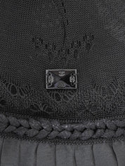 2004年製 スクエアCCマークプレートフリルシースルーカーディガン ブラック