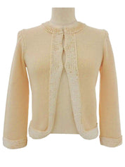 2007年製　スパンコールオーバルCCマークカーディガン　ベージュ