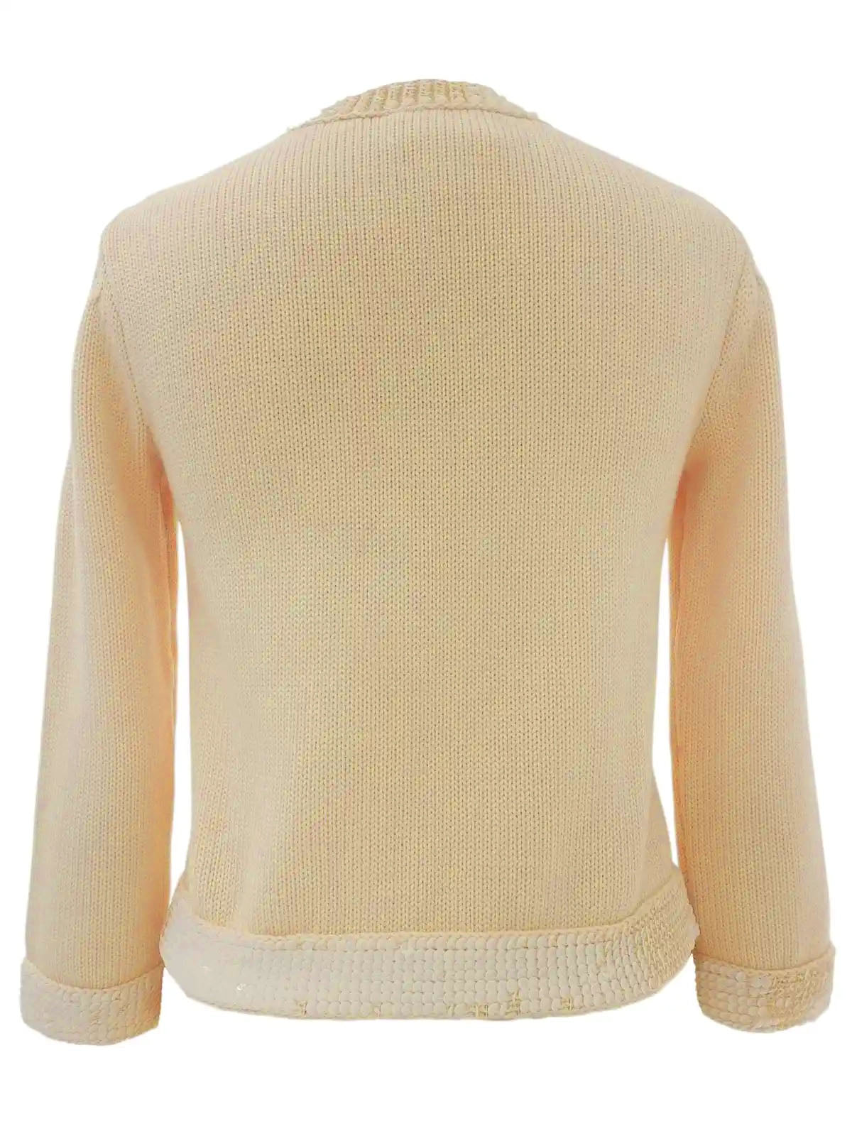 2007年製 スパンコールオーバルCCマークカーディガン ベージュ