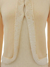 2007年製 スパンコールオーバルCCマークカーディガン ベージュ