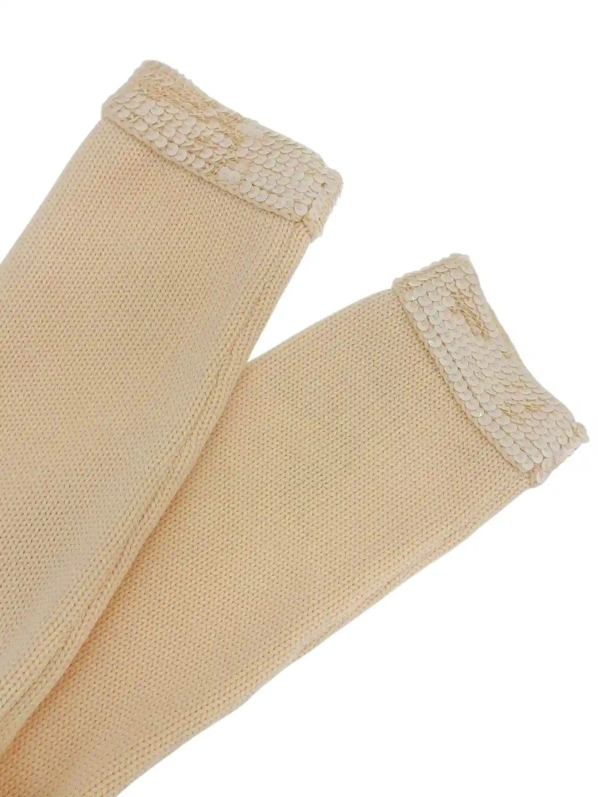 2007年製 スパンコールオーバルCCマークカーディガン ベージュ