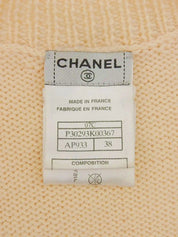 2007年製 スパンコールオーバルCCマークカーディガン ベージュ