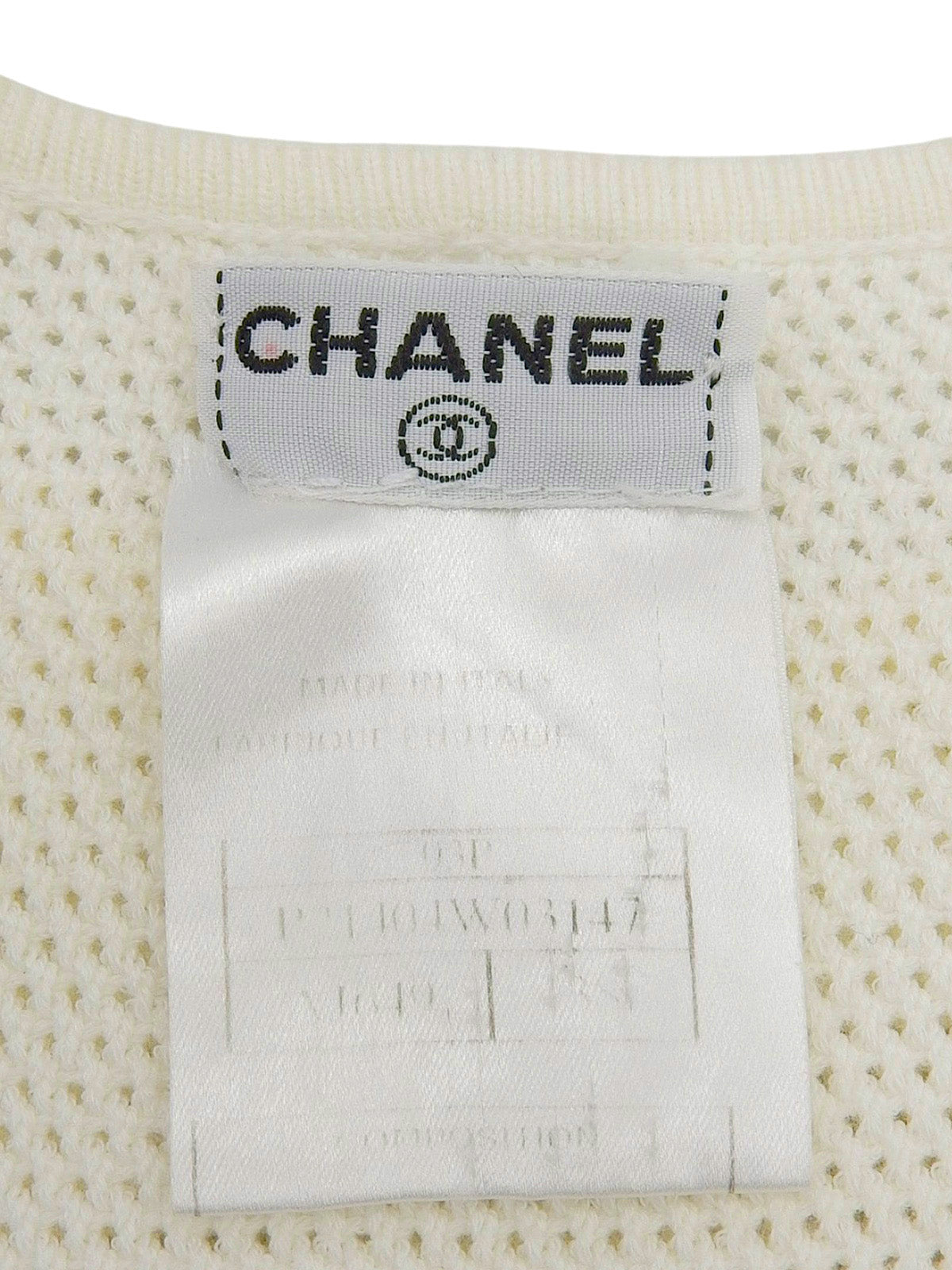 シェルロゴボタンノースリーブトップス ホワイト