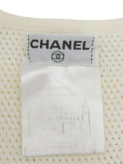 シェルロゴボタンノースリーブトップス ホワイト