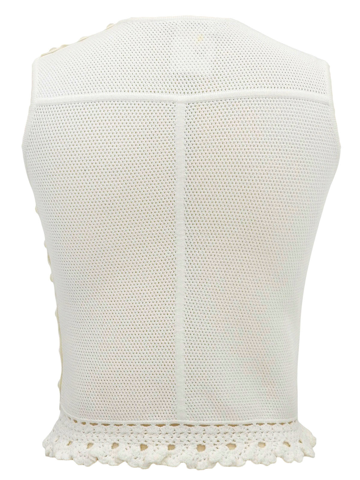 シェルロゴボタンノースリーブトップス ホワイト