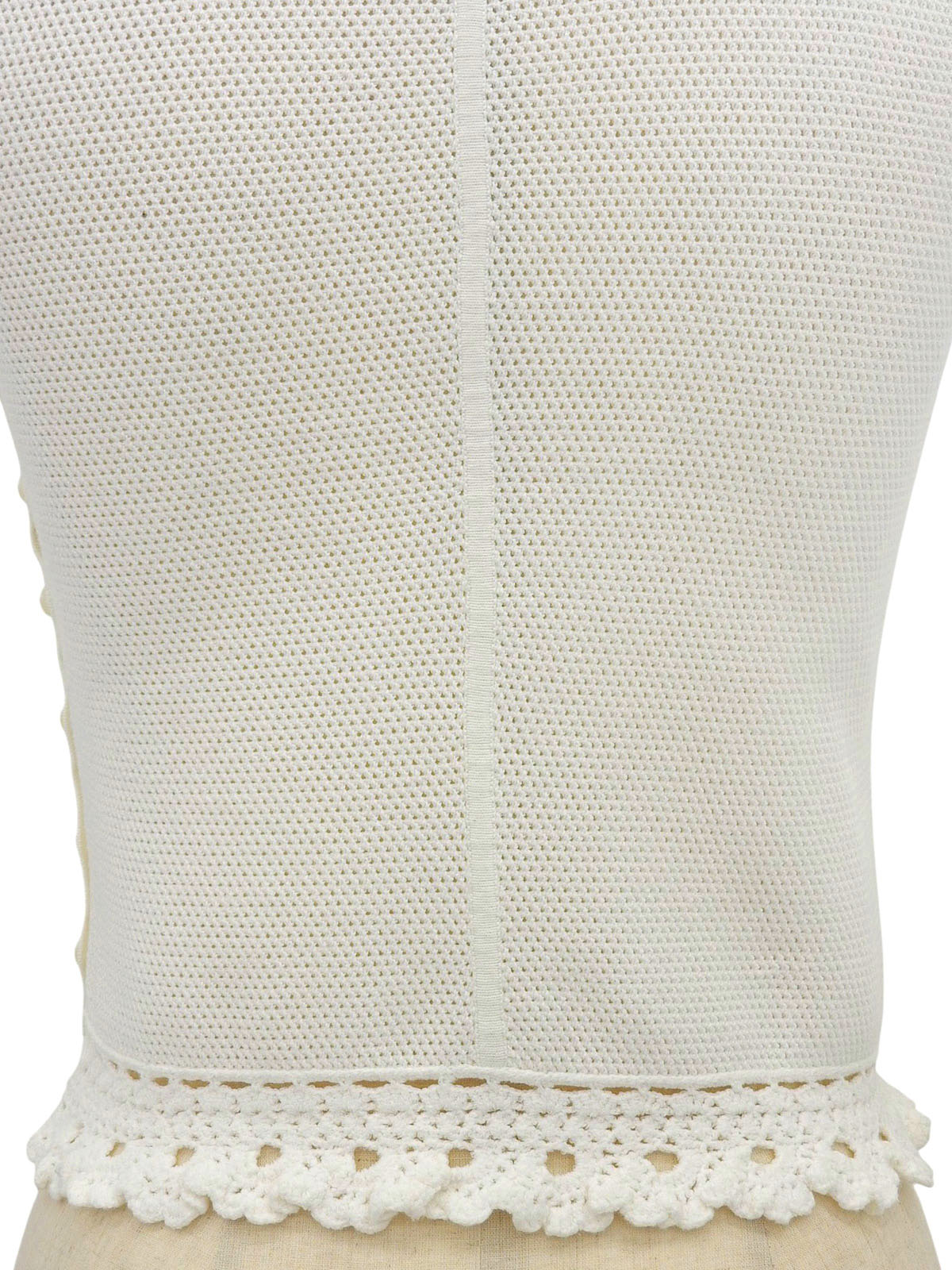 シェルロゴボタンノースリーブトップス ホワイト