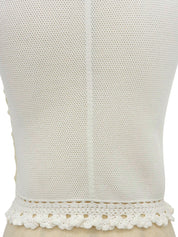 シェルロゴボタンノースリーブトップス ホワイト