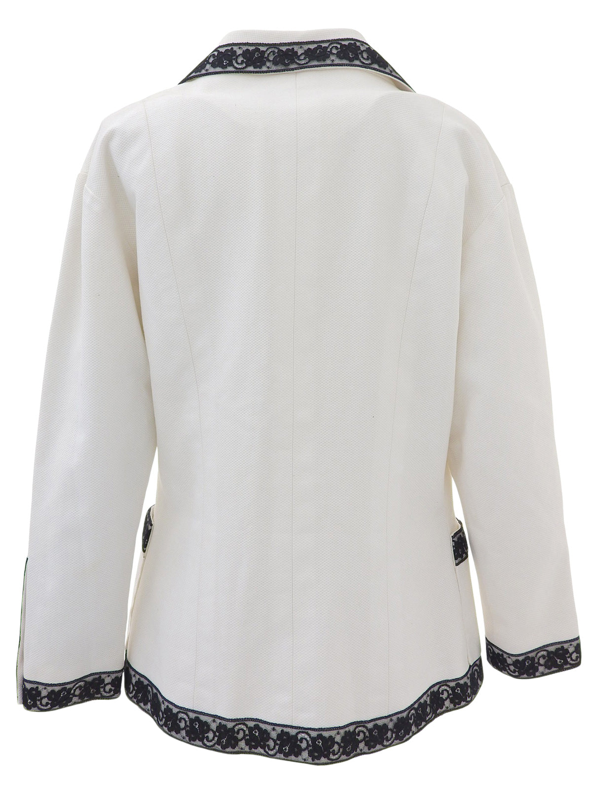 CCマークボタンフラワーレースジャケット ホワイト