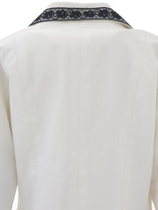 CCマークボタンフラワーレースジャケット ホワイト