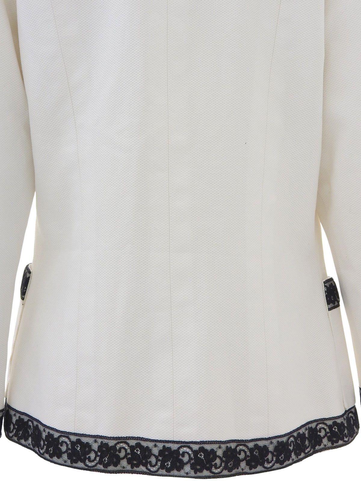 CCマークボタンフラワーレースジャケット ホワイト