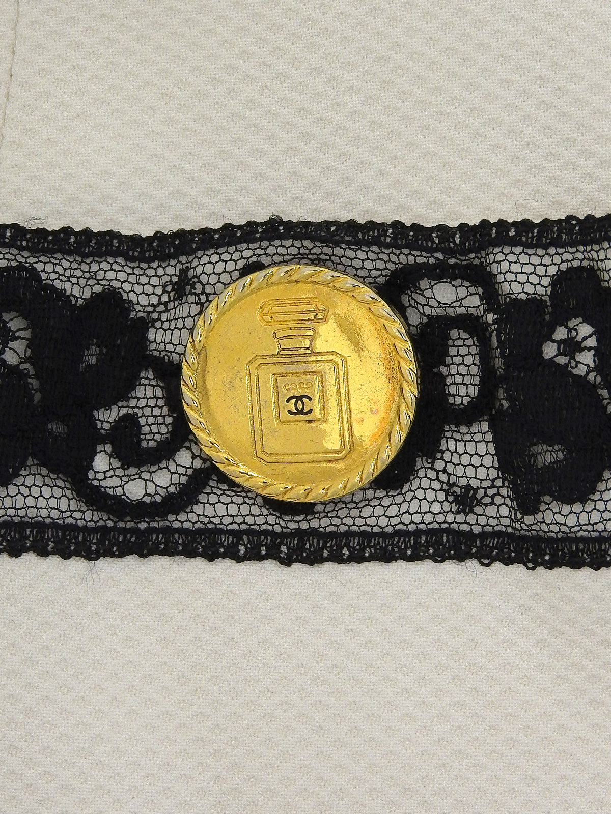 CCマークボタンフラワーレースジャケット ホワイト