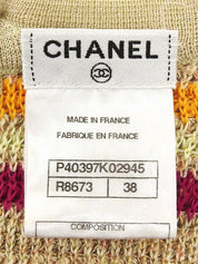 Border CC Mark Button Crochet Knit Sleeveless Dress, Multi