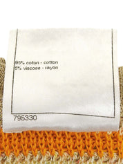 ボーダーCCマークボタンクロシェニットノースリーブワンピース マルチ