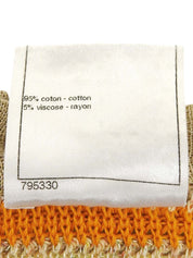 Border CC Mark Button Crochet Knit Sleeveless Dress, Multi