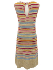 边框 CC 标志纽扣钩编无袖连衣裙，多色