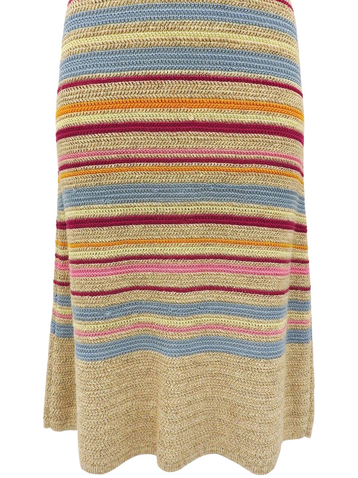 边框 CC 标志纽扣钩编无袖连衣裙，多色