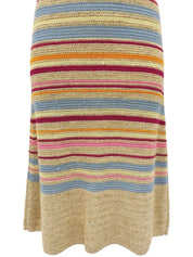 边框 CC 标志纽扣钩编无袖连衣裙，多色