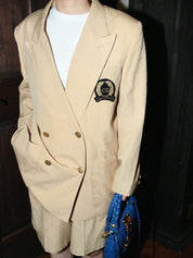 Logo Emblem Patch Set, Beige