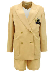 ロゴエンブレムワッペンセットアップ ベージュ