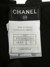 2009 Oval CC Mark Plate Ribbon Design Short Sleeve Top in Black