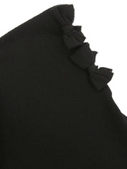 2009 Oval CC Mark Plate Ribbon Design Short Sleeve Top in Black