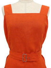 リネンノースリーブワンピース オレンジ