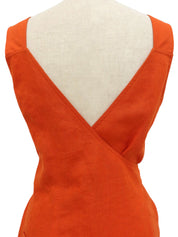 リネンノースリーブワンピース オレンジ