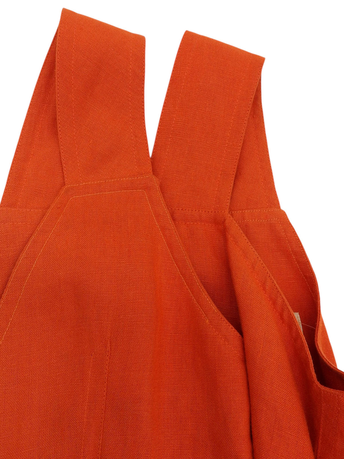 リネンノースリーブワンピース オレンジ