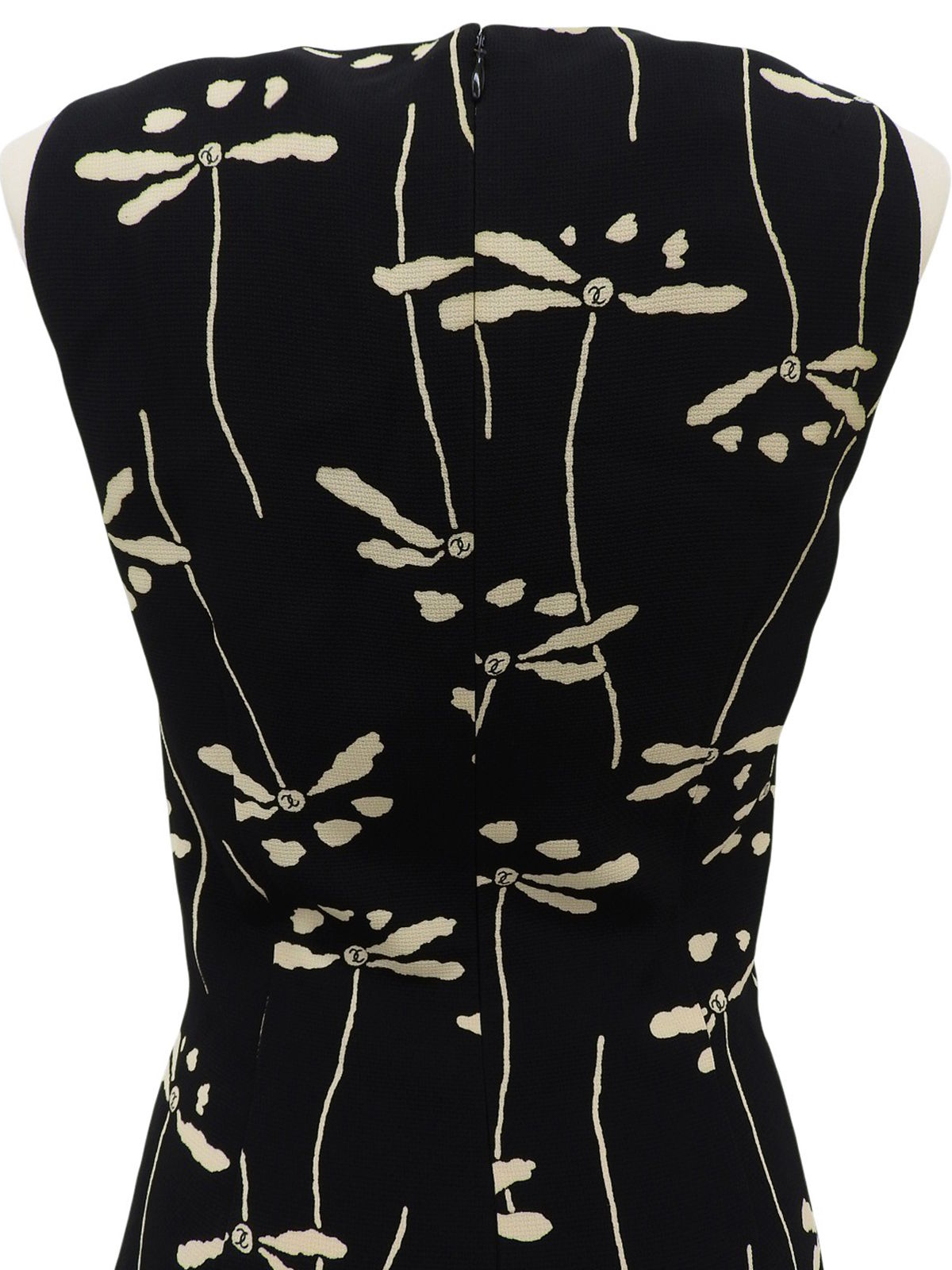 1998 Flower Pattern Sleeveless Dress in Black