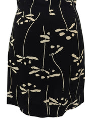 1998 Flower Pattern Sleeveless Dress in Black