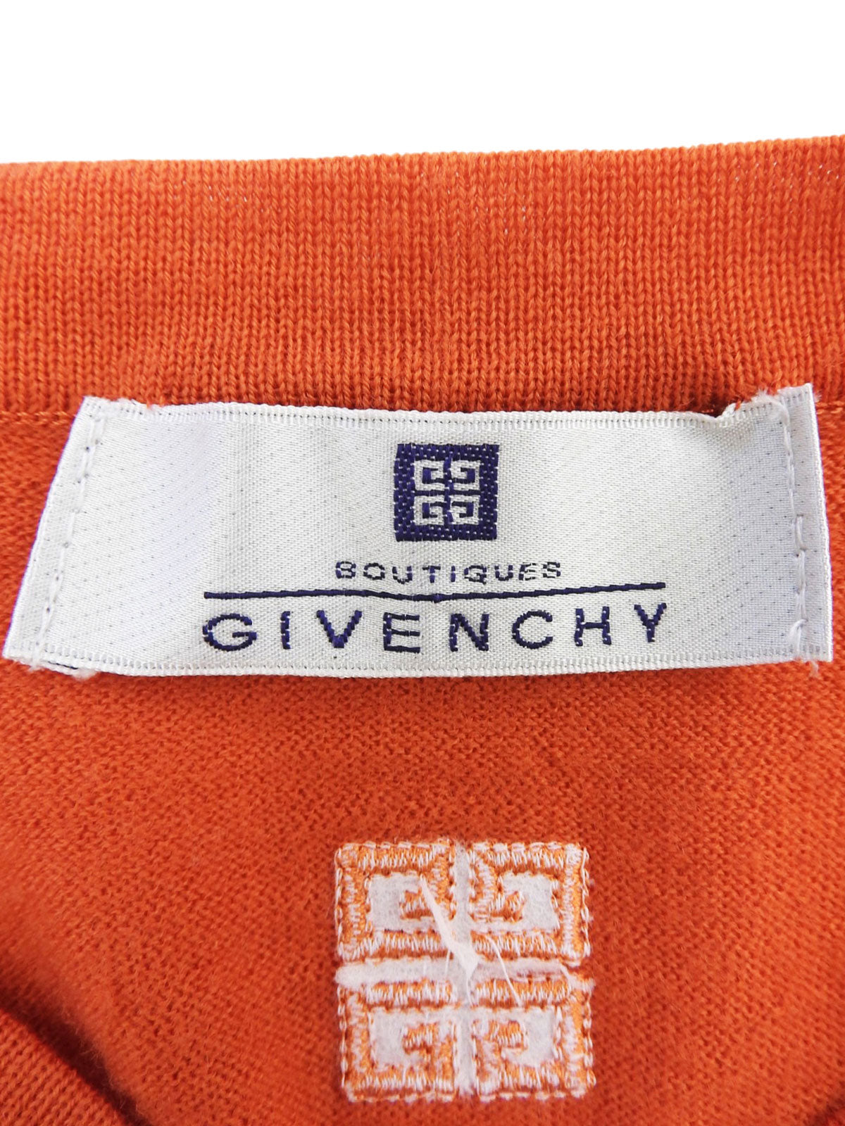 Logo Embroidered Cardigan Orange
