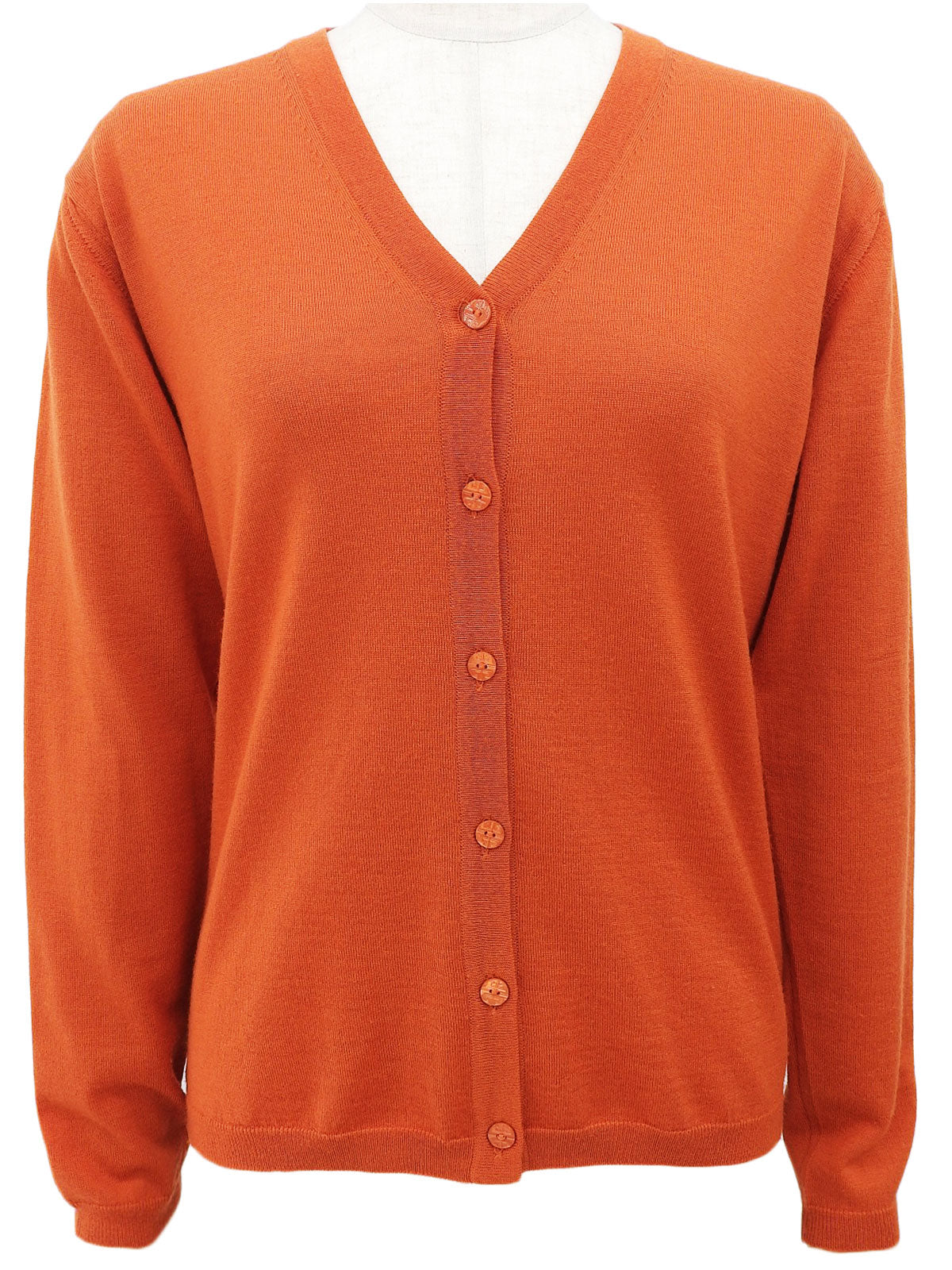 ロゴ刺繍カーディガン オレンジ