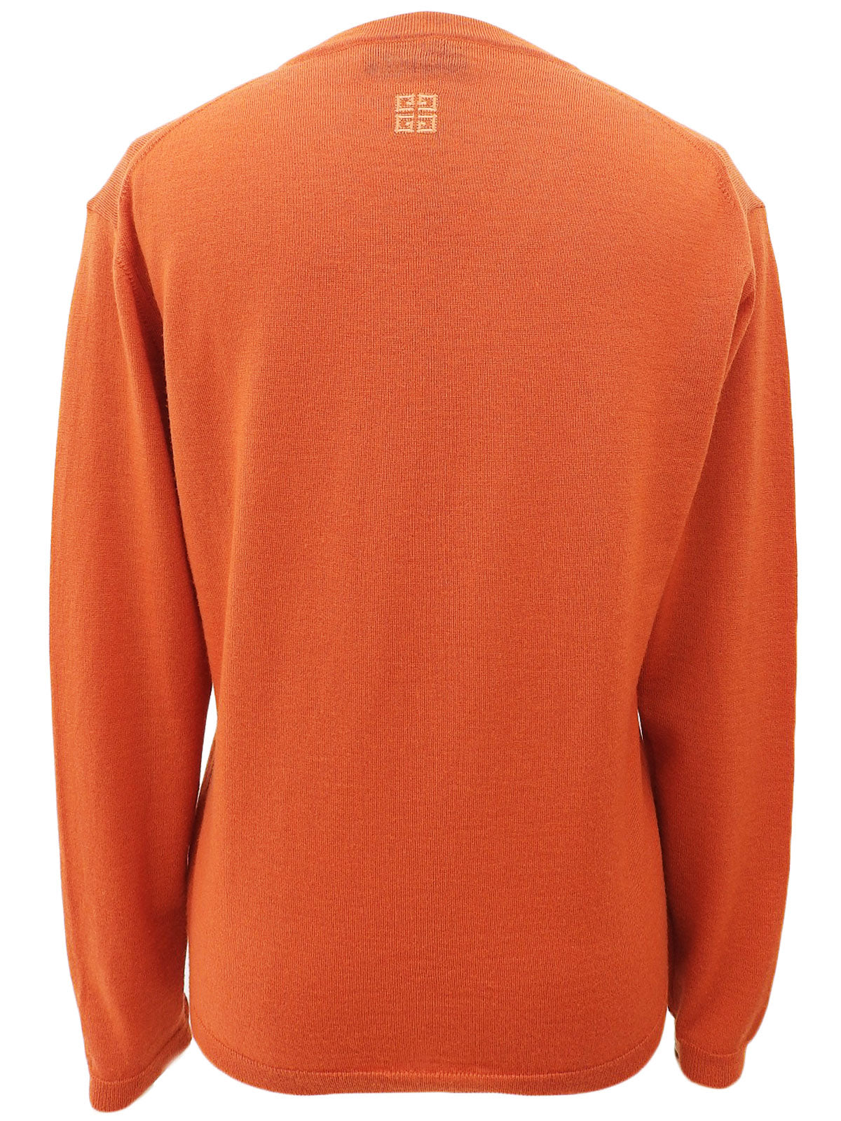 ロゴ刺繍カーディガン オレンジ