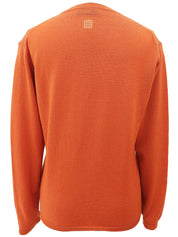 ロゴ刺繍カーディガン オレンジ