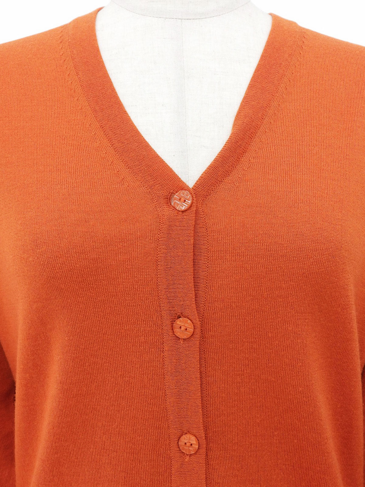 Logo Embroidered Cardigan Orange