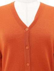 Logo Embroidered Cardigan Orange