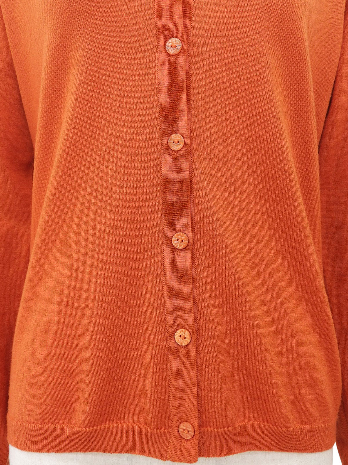 ロゴ刺繍カーディガン オレンジ