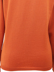 ロゴ刺繍カーディガン オレンジ