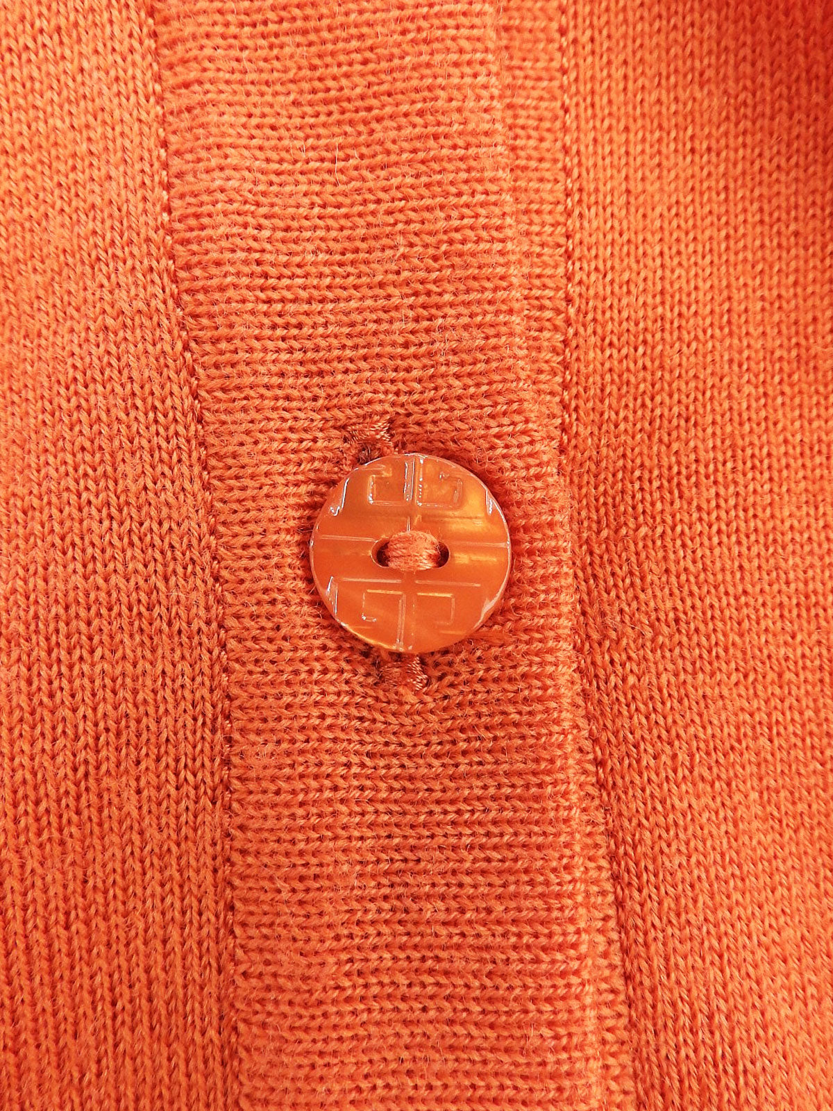 ロゴ刺繍カーディガン　オレンジ