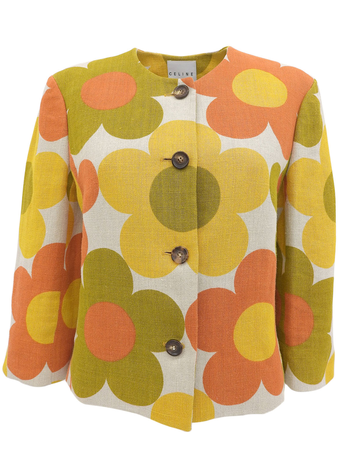 フラワーパターンジャケット ベージュ/マルチ