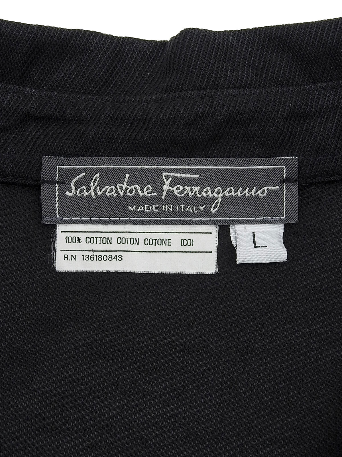 Logo Button Polo Shirt in Black