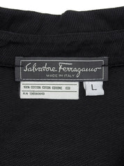 Logo Button Polo Shirt in Black
