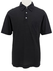 Logo Button Polo Shirt in Black