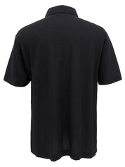 Logo Button Polo Shirt in Black