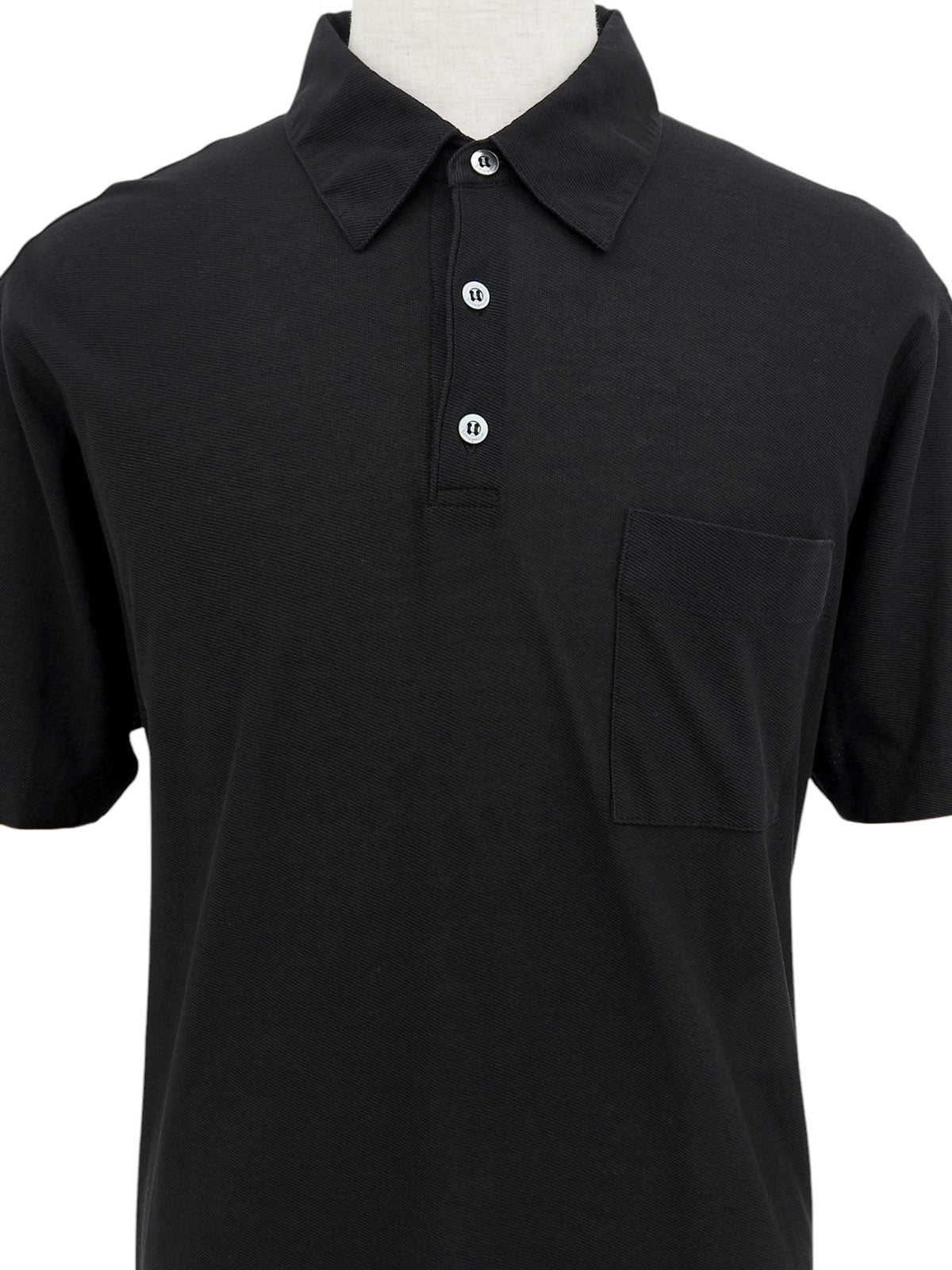 Logo Button Polo Shirt in Black