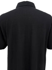 Logo Button Polo Shirt in Black