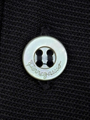 Logo Button Polo Shirt in Black