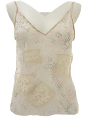 2006年製 CCマークプリントキャミソール ベージュ/マルチ