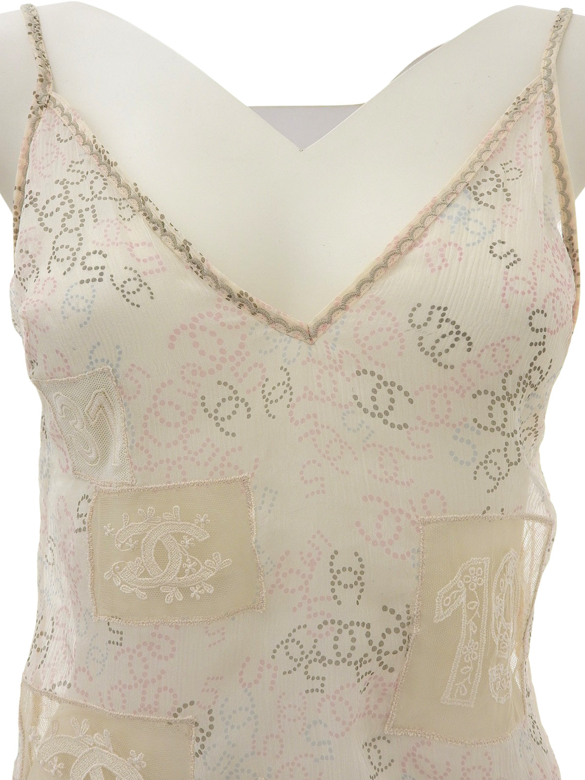 2006年製 CCマークプリントキャミソール ベージュ/マルチ