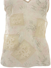 2006年製 CCマークプリントキャミソール ベージュ/マルチ